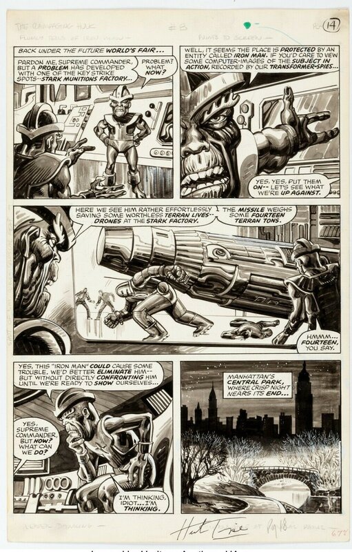 Trimpe Herb, Alfredo Alcalá, Rampaging Hulk # 8 - Aliens & Iron Man! - Comic Strip