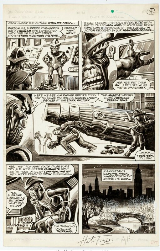 Trimpe Herb, Alfredo Alcalá, Rampaging Hulk # 8 - Aliens & Iron Man! - Comic Strip