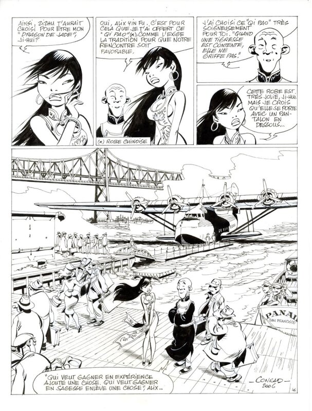 Didier Conrad, Wilbur, Tigresse Blanche T3 - L’art du cinquième bonheur - Planche originale