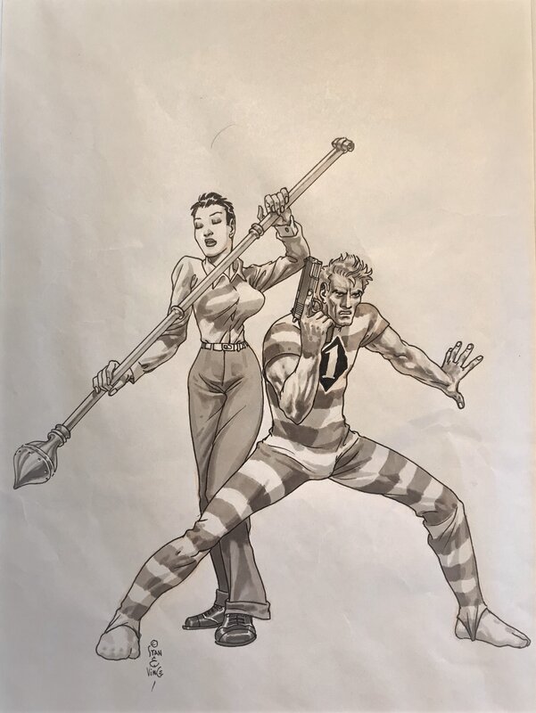 Stan & Vince, Vortex - dessin inédit - Illustration originale