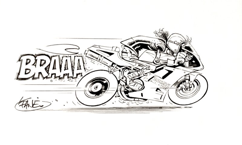 Ducati 748 - à la Joe Bar Team par 'Fane - Original Illustration
