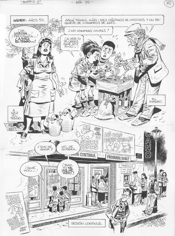 Barrio II, pág. 35 par Carlos Giménez - Planche originale