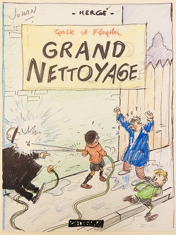 Johan De Moor, Hergé, Quick et Flupke - Grand Nettoyage - Couverture originale