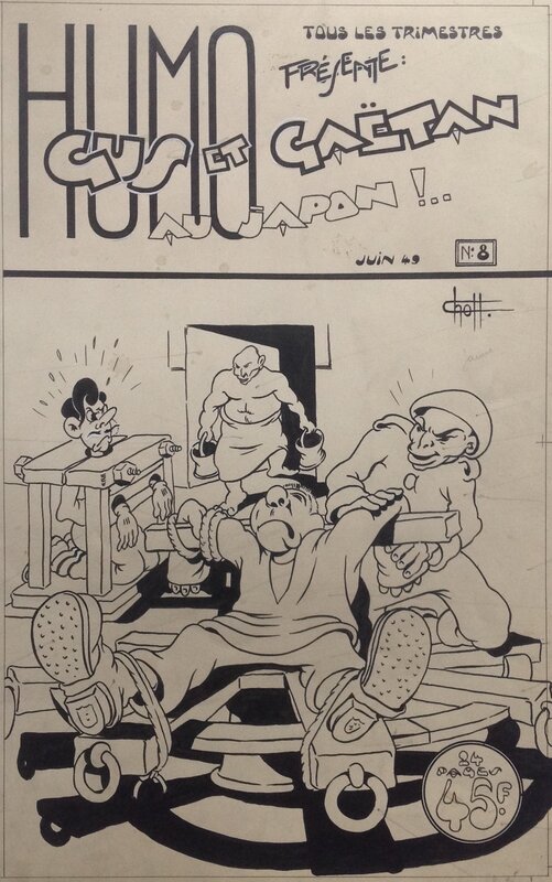 En vente - Chott Pierre Mouchot Gus et Gaëtan 8 Au Japon ! .. Couverture Originale N&B 1949 , Rare Couv en Noir et Blanc. - Couverture originale