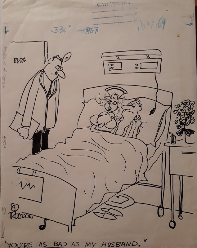 Ted Trogdon, In bed with... the nurse - Original Illustration