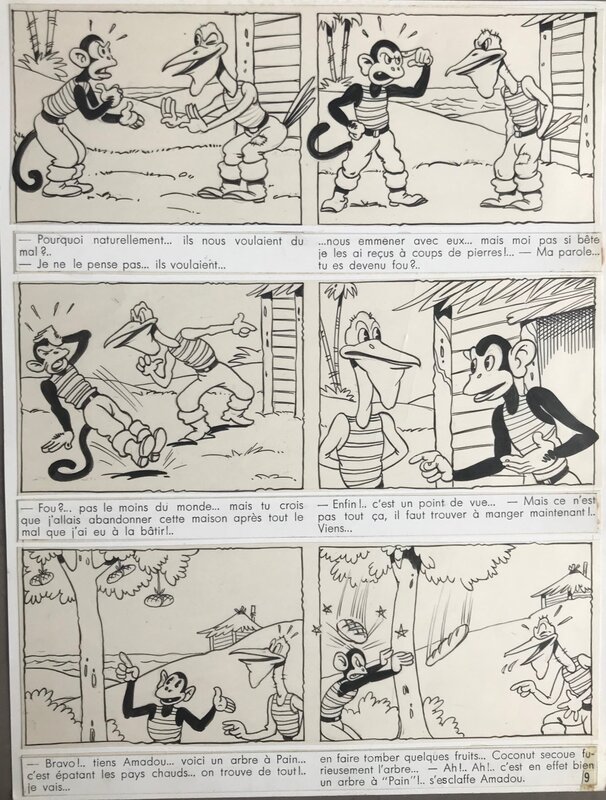 Bob Dan, Coconut & Amadou - globe trotters ? pl 9 - Planche originale