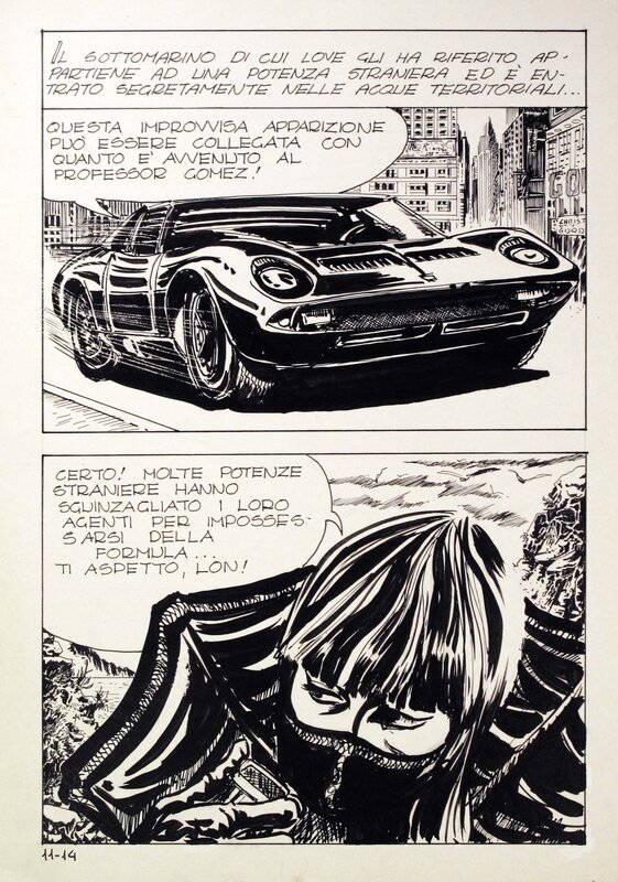 Milo Manara, Genius 11 p14 • Lamborghini Miura - Planche originale