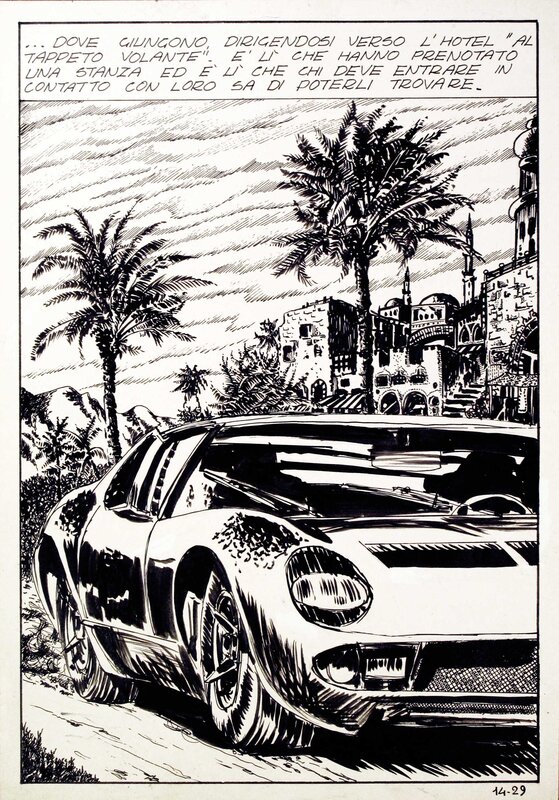 Milo Manara, Genius 14 p29 • Lamborghini Miura - Planche originale