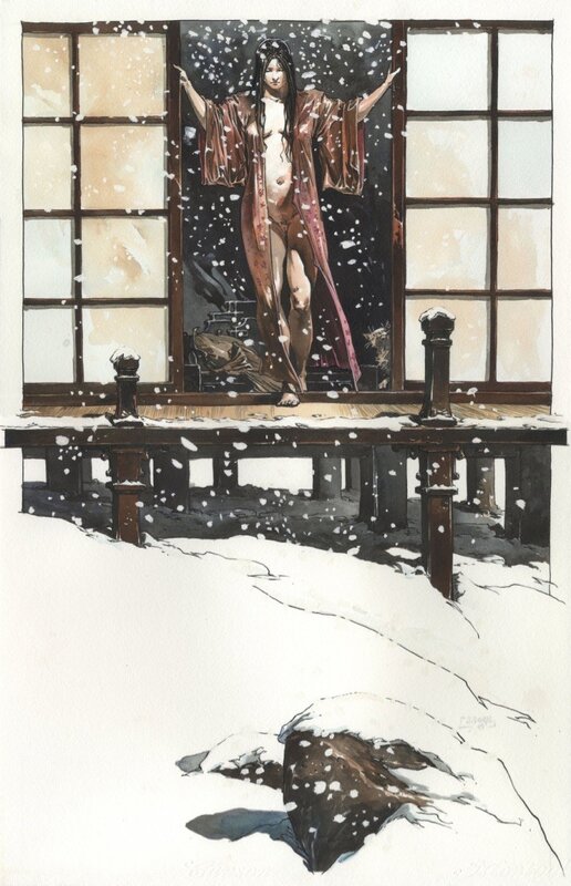 Guillaume SOREL - Geisha - “Femmes, Chats, Japon” - Portfolio Personnel n°2 - Original Illustration
