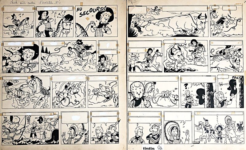 Chick Bill p1&2 T1 par Tibet - Planche originale