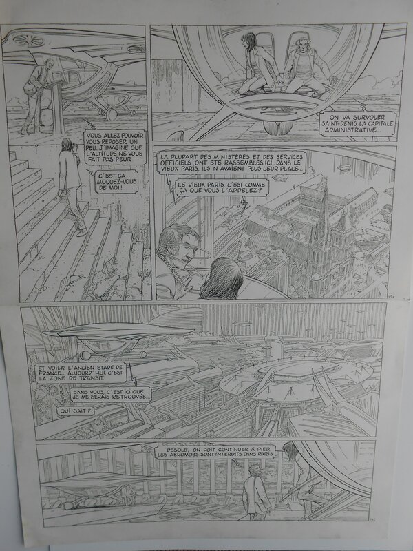 François Schuiten, Benoît Peeters, Revoir Paris - La nuit des constellations - Planche originale