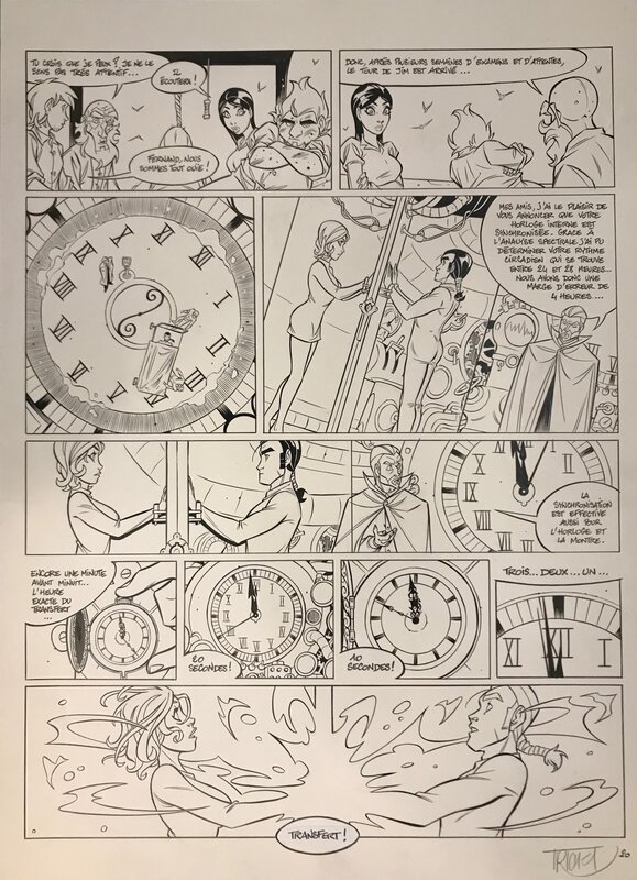 For sale - Cyril Trichet, Planche noir et blanc 20, Les Arcanes du Midi-Minuit tome 12 : L'Affaire des origines 2/2 - Comic Strip