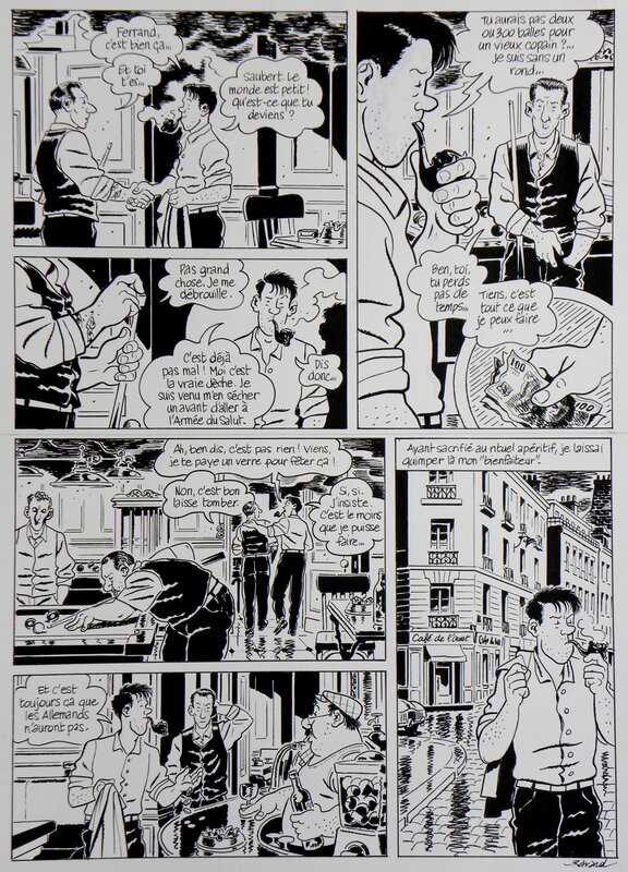 François Ravard, Emmanuel Moynot, Jacques Tardi, Léo Malet, Ravard, Nestor BURMA, Tome 13, les rats de Montsouris, planche n°3, 2020. - Planche originale