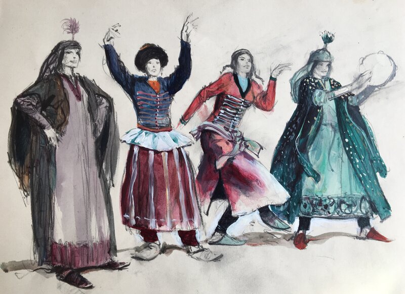 René Follet, L’Anneau de Semiramis . Projets - Original art