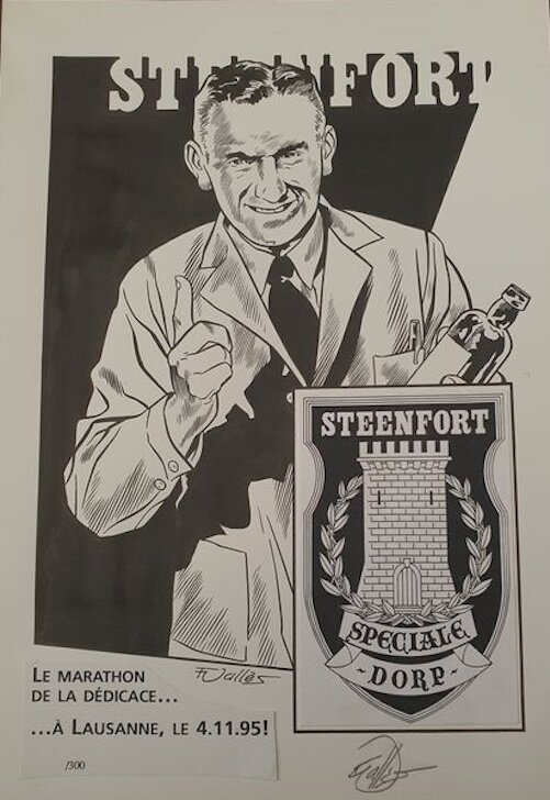 Francis Vallès, Les Maîtres de l'orge - Marathon de la dédicace Lausanne 1995 - Original Illustration