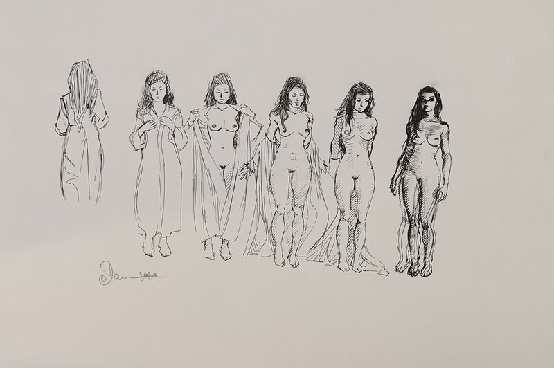 Etude de nus by Dan Verlinden - Original art