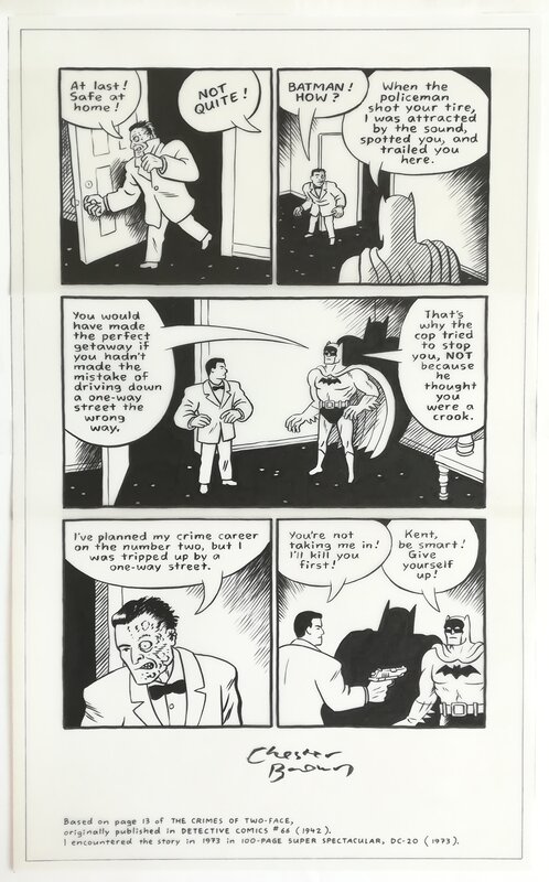 Chester Brown, Hommage à Batman (The Crimes of Two-Face) - Original art