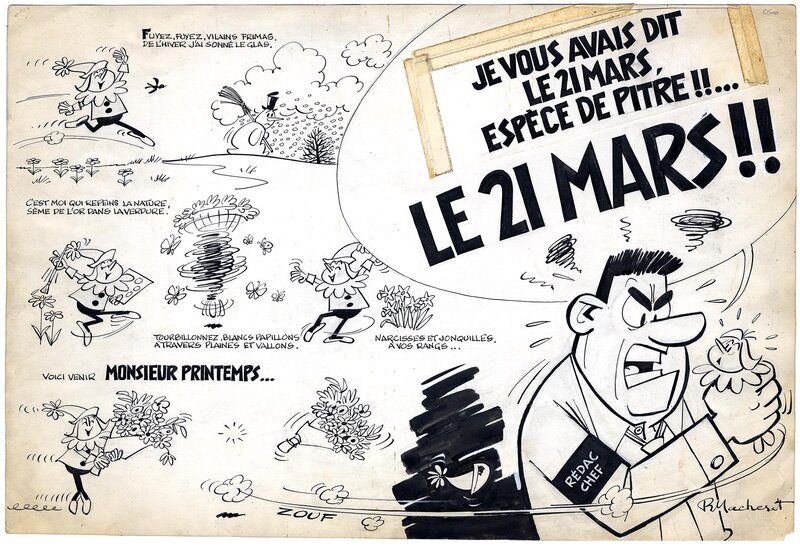 Le 21 Mars par Raymond Macherot - Planche originale