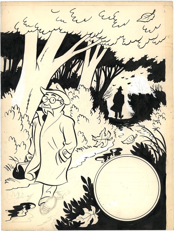 Raymond Macherot, Couverture inédit journal Tintin - Planche originale