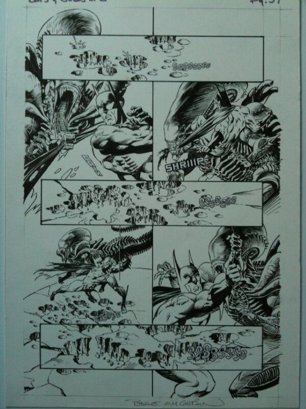 Batman / Aliens #2 by Berni Wrightson - Original art