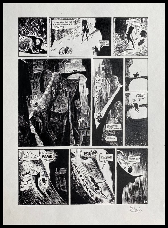 Christophe Blain, Lewis Trondheim, Joann Sfar, Donjon Potron-Minet - Après la pluie - Planche originale