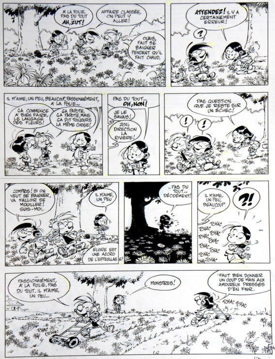 Simon Léturgie, André Franquin, Yann, Jean Léturgie, Gastoon –  « Monstres !  » - Planche originale