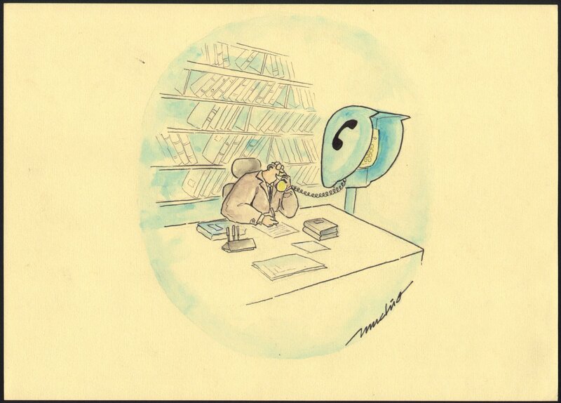 At the office by Muchid - Original Illustration