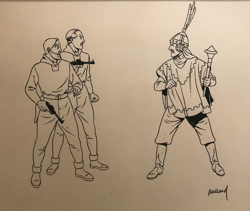 André Juillard, Blake et Mortimer - Dessin pour une Sérigraphie Archives Internationales - Illustration originale