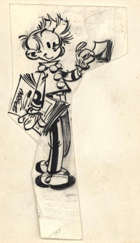 André Franquin, Spirou avec fascicules Spirou sous le bras - Comic Strip