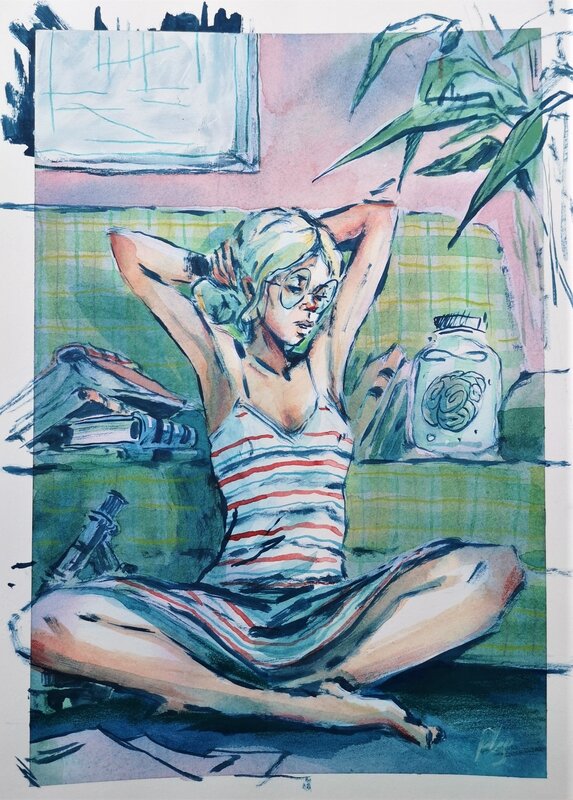 La fuite du cerveau par Pierre-Henry Gomont - Illustration originale