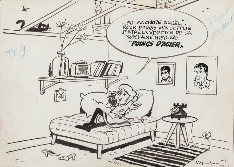 Raymond Macherot, Pipelette (n°9). Illustration Rock Derby - Illustration originale