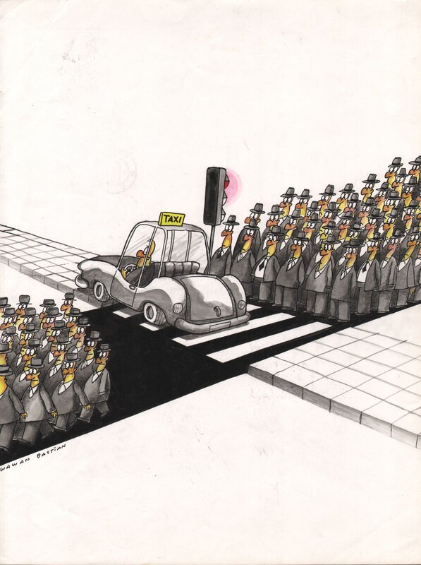 Taxi by Wawan Bastian - Original Illustration