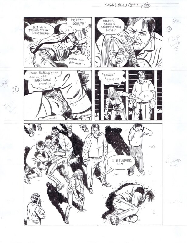 David LAPHAM: STRAY BULLETS 41 p.24 - Planche originale