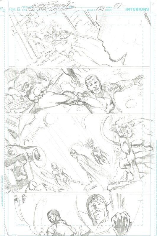 Eddy Barrows, Blackest Night : JSA #3 page 7 (layouts) - Original art