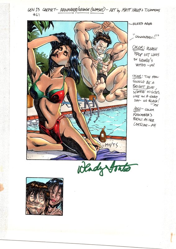 Wendy Fouts, Gen13 #61 : Rainmaker & Grunge (color guide) - Œuvre originale