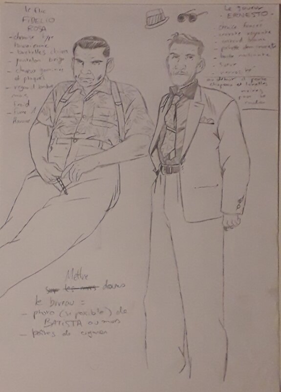 Deux personnages par Hugues Labiano - Œuvre originale