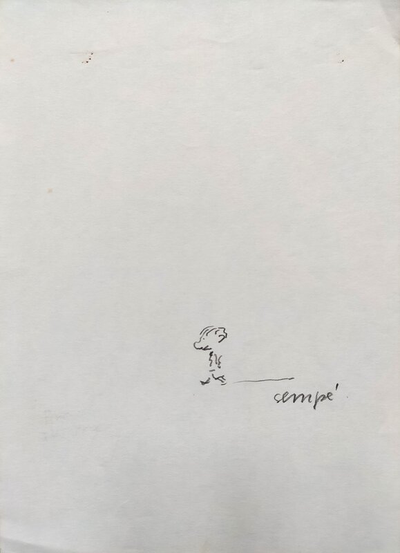 SEMPÉ - Petit dessin signé - Illustration originale