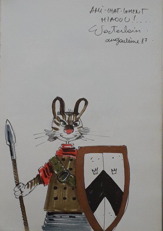 Chat Garde par Marc Wasterlain - Dédicace