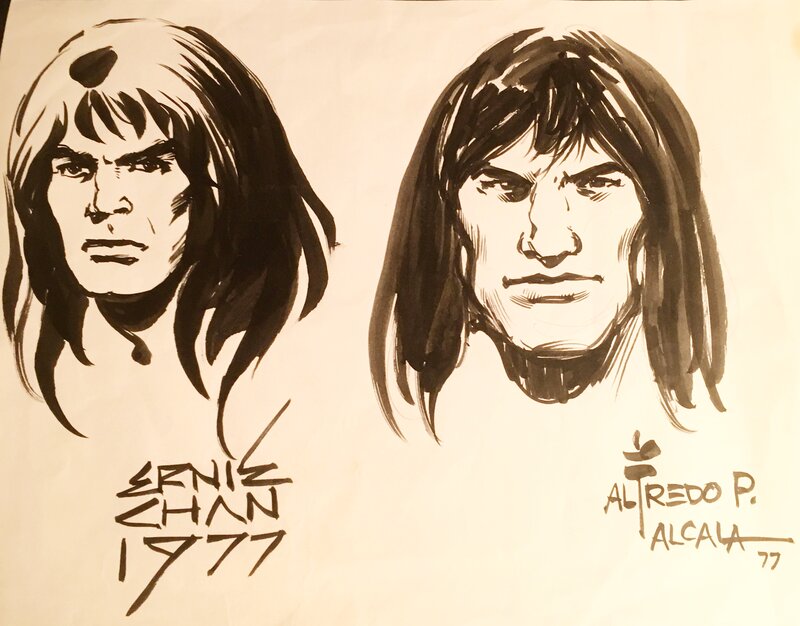 Conan faces by Alfredo Alcalá, Ernie Chan - Sketch