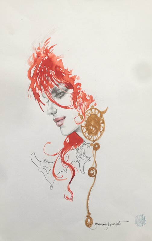Esteban Maroto, Fantasy Red Sonja Face - Sketch