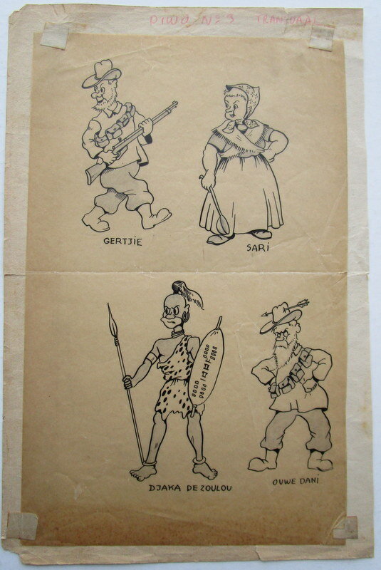 Willy Vandersteen, Figuurontwerpen Piwo 3 - Bij de Zoeloes - Planche originale