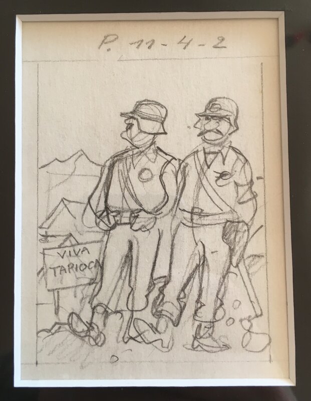Soldats de Tapioca by Hergé - Original art