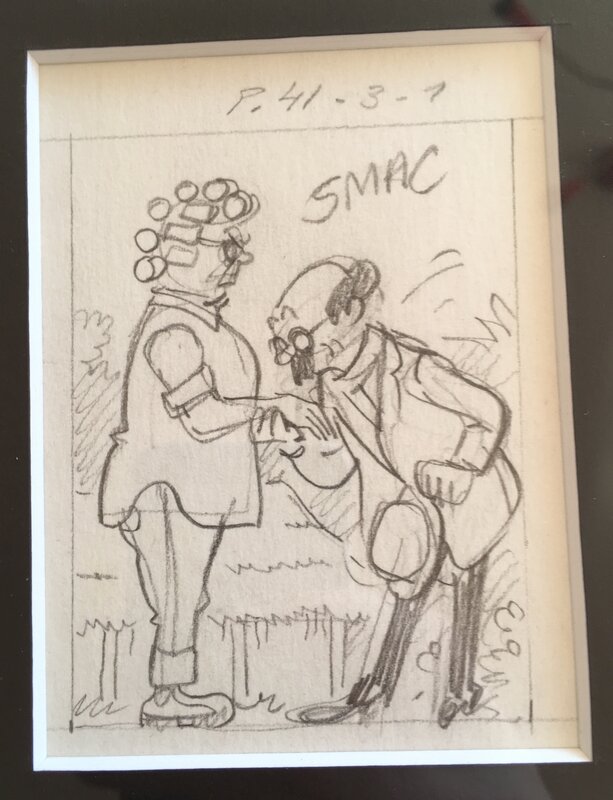 Tournesol et Peggy par Hergé - Œuvre originale