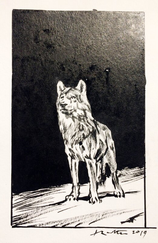 Le loup par Jean-Marc Rochette - Illustration originale