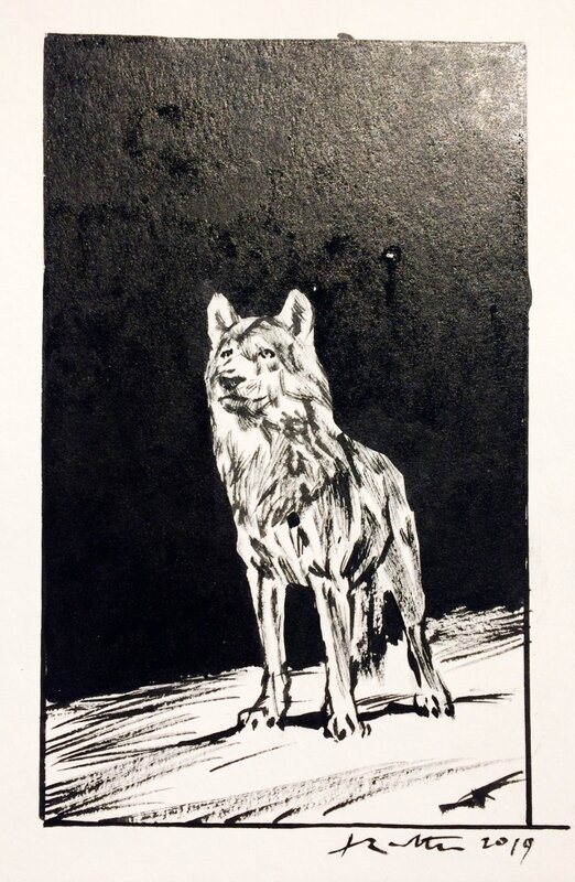 Le loup by Jean-Marc Rochette - Original Illustration