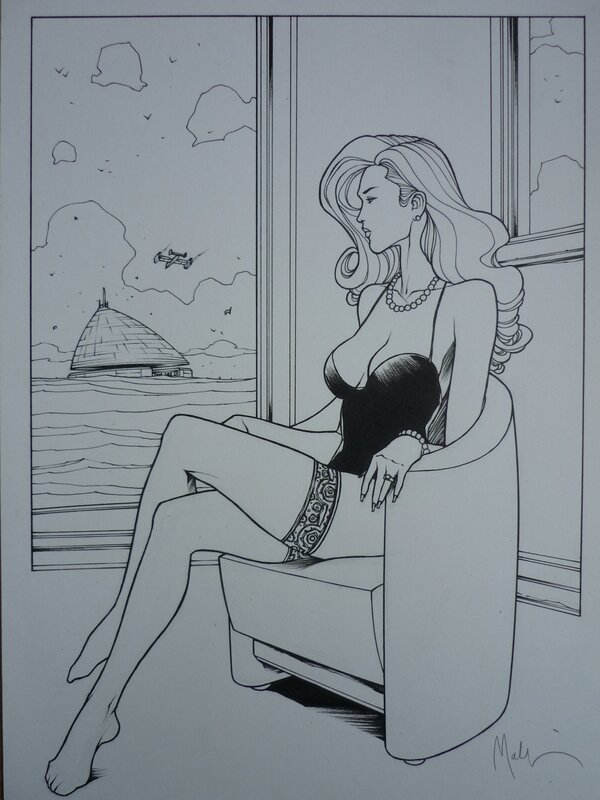Jessica pensive by Nicolas Malfin - Original Illustration