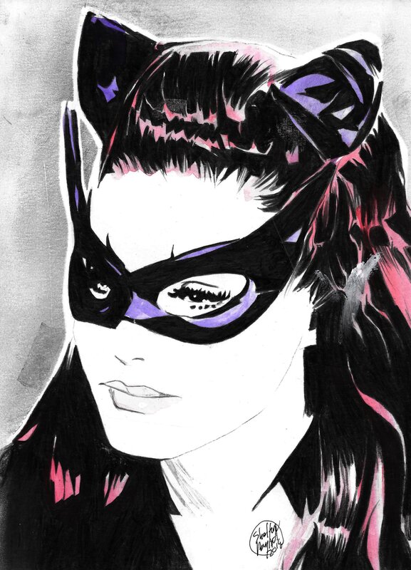 Shelton Bryant, Catwoman (Julie Newmar) - Original Illustration