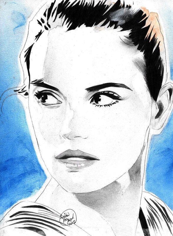 Rey (Daisy Ridley) par Shelton Bryant - Illustration originale