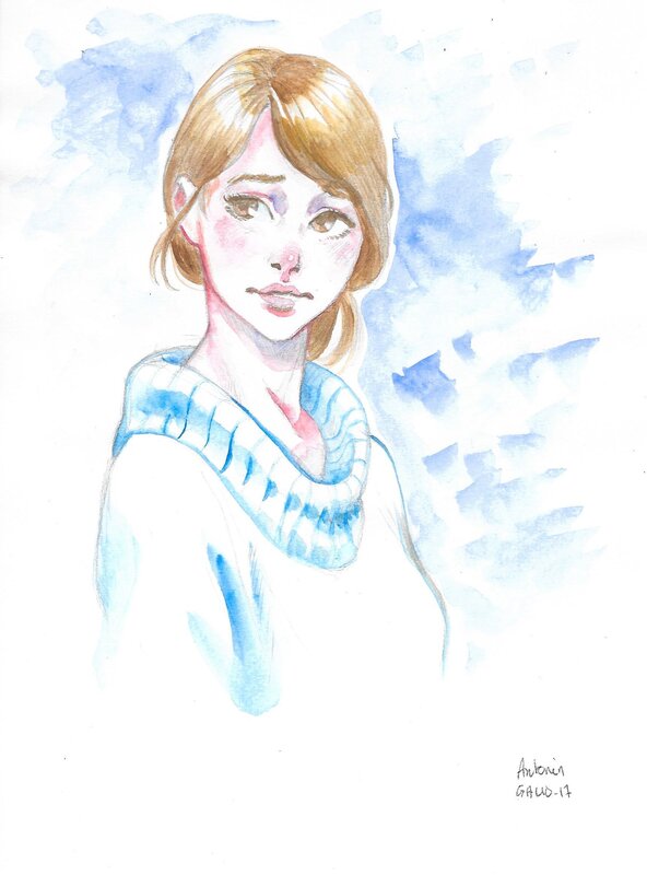 Jeune femme by Antonin Gallo - Original Illustration