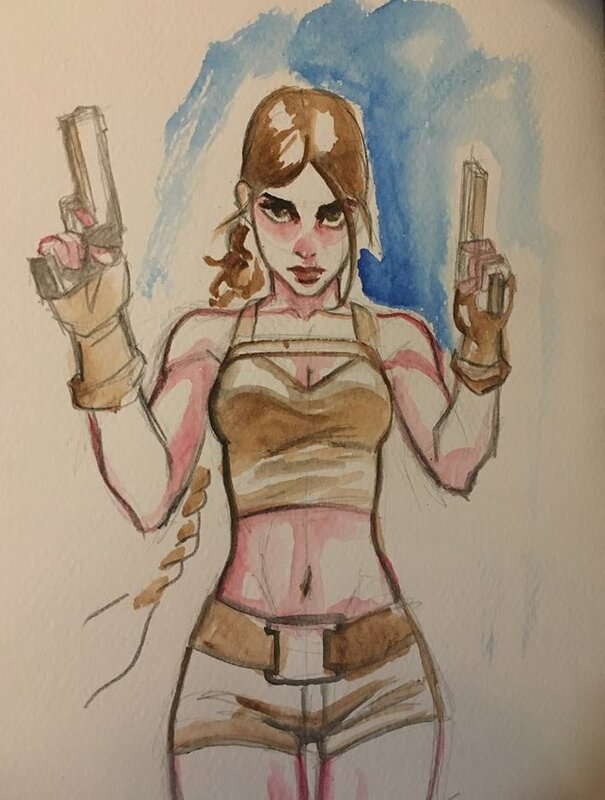 Lara Croft by Antonin Gallo - Sketch
